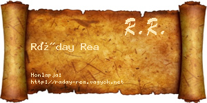 Ráday Rea névjegykártya
